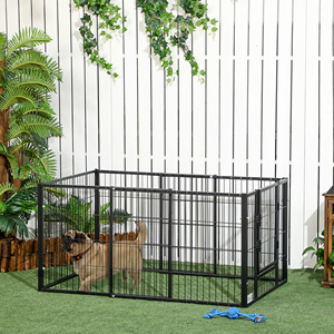 PawHut Petit parc pour chien avec 6 panneaux pour une utilisation intérieure et extérieure, 82.5-150x79x61cm Métal - Product Image 2