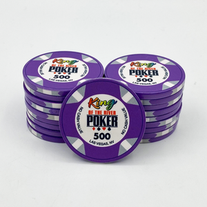 Jetons de poker en céramique professionnels 10g 40mm avec logo couleur design personnalisé et plateau entièrement personnalisables - Product Image 3