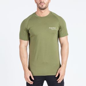 Ropa deportiva de gimnasio personalizada para hombre Camiseta de entrenamiento al por mayor con cuello redondeado Fitness activo Estilo deportivo ajustado - Product Image 2