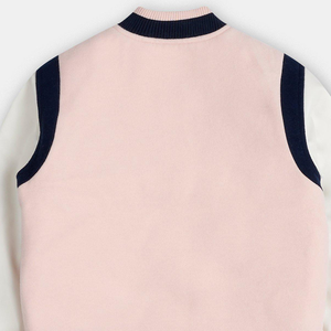 2025 vestes d'université de conception de côtes bleues et de rose bébé avec des couleurs et des logos personnalisés veste d'université chaude de Letterman pour unisexe - Product Image 3