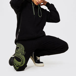 Personalizado Puff impresión chándal hombres 2024 algodón pesado de gran tamaño pantalones de pierna ancha cremallera frontal conjunto de chándal - Product Image 4