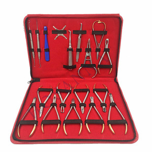 Juego de instrumentos de ortodoncia de 18 piezas, herramientas quirúrgicas dentales básicas de calidad superior, fuente manual de acero inoxidable con certificación CE - Product Image 1