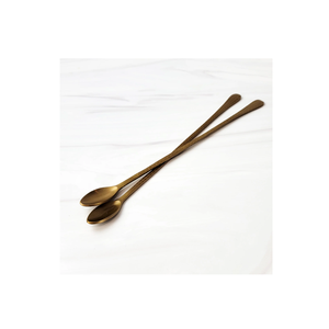 <b>Bars</b> Metal Mixing Cocktail Stirrer Spoons Long Handle Wire Design Gold Plated Metal Spoons <b>Home</b> - Product Image 4