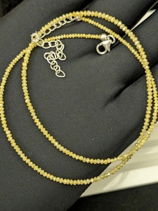 Collar de Cuentas de Diamantes Amarillos, Plata de Ley 925 con Baño de Oro, Facetado Natural, Estilo Redondo, Moderno, Regalo de Boda Ortodoxo para Niños - Product Image 6