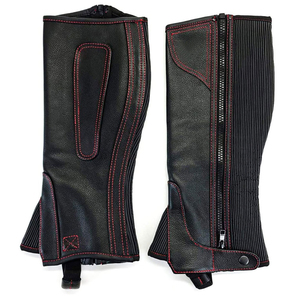 Mallas de montar a caballo con cremallera personalizada de cuero genuino de alta calidad unisex para juegos y accesorios ecuestres - Product Image 2