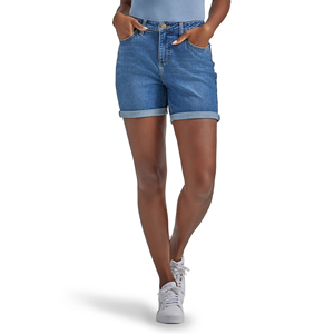 Short en coton et élasthanne pour femme, taille plus, confortable, décontracté, usage quotidien, été, basique, tissu en toile, écologique, respirant, doux, lavé - Product Image 2