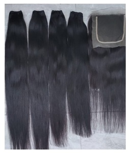 Vendedores de cabello virgen indio crudo sin procesar natural al por mayor paquetes de cabello alineado con cutícula sin procesar 100% cabello indio crudo humano - Product Image 4