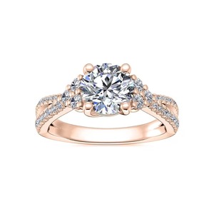 Anillo con Pavé de Diamantes Cultivados en Laboratorio, Corte Brillante Redondo, G-SI2, 0.90 Ct, Engaste Pavé, Oro Sólido de 14K, Anillo de Diamantes Ecológico - Product Image 3