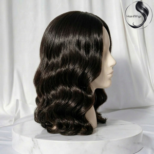 Peluca de Cabello Humano Virgen Brasileño con Ondas Naturales y Frente de Encaje - Product Image 3