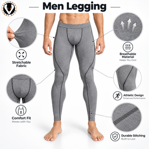 Leggings de sport pour hommes, dotés d'un matériau respirant, d'un ajustement confortable et d'une mobilité naturelle pour l'entraînement et un style de vie actif. - Product Image 6