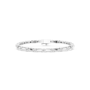 Bracelet de luxe en diamant de laboratoire de qualité supérieure 0,805 ct, taille brillant, or blanc 10 carats, finition rhodiée, qualité excellente, unisexe, export - Product Image 1