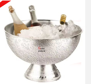 Enfriador de vino de acero inoxidable con acabado plateado con soporte de diseño de caballo para restaurante y bar de hotel - Product Image 4