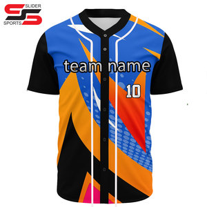 Bajo Moq 3D Impreso Logotipo personalizado Juventud Cómodo Sublimación de manga corta Jersey de béisbol - Product Image 4