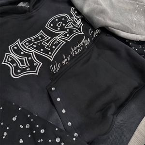 Sweat à capuche et pantalon de survêtement légers d'hiver pour hommes personnalisés avec manches en strass Sun Fade - Product Image 5