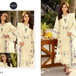 Costume Salwar en viscose, lin et coton brodé pakistanais moderne, 3 pièces, création Neeta, extensible, séchage rapide, pour les fêtes - Product Image 1