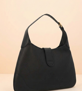 Bolso Hobo de Cuero Genuino Negro para Mujer, Correa Ajustable, Bolso de Hombro, Minimalista, Media Luna, Retro, Y2K, Bolso de Mano Diario con Cierre, Impermeable, a la Moda - Product Image 1