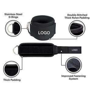 Adjustable Leather Ankle <b>Straps</b> & Cuffs with Double D-Ring Buckle Closure for Youth & Adult Home <b>Gym</b> Booty Workouts - Product Image 2