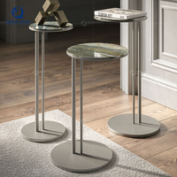 Vente en gros de meubles de salon canapé ou lit de luxe Table d'appoint de nuit Table basse minimaliste ronde en acier inoxydable