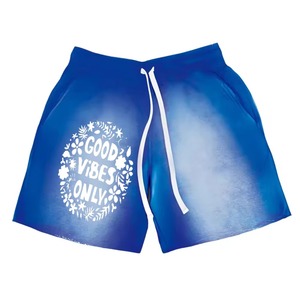 กางเกงขาสั้นผ้าคอตตอนสำหรับผู้ชายกางเกงขาสั้นผ้าดิบปักลายปักลายปักลายและแดดซีดจางตามสั่ง - Product Image 1