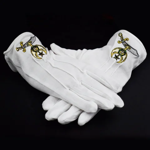 Gants en coton blanc maçonnique de qualité supérieure Personnaliser des gants confortables de nouveau style à bas prix - Product Image 3