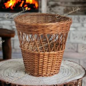 Panier de salon créatif en osier seau de rangement écologique bambou rotin peu encombrant organisateur de rangement pour la cuisine et la maison - Product Image 5