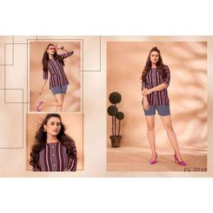 Exclusive Designer Trending New Arrival <b>Tunics</b> Shirt Pure Cotton With Weaving Printed <b>Work</b> Manufacturer From India - Product Image 1