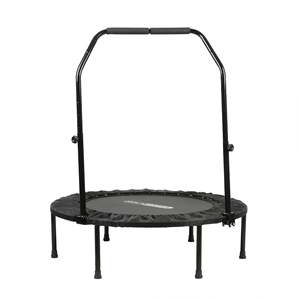HolaHatha 40 Mini <b>Trampoline</b> Fitness Rebounder Indoor PVC and Foam with Adjustable Handle for Kids Black - Product Image 1