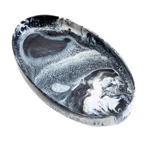 Rectangle Bleu Résine Blanc Ombragé Bol De Service Poli Naturel Noir Ombré Marbre Look Meilleurs Cadeaux D'affaires De Fruits Durables - Product Image 3