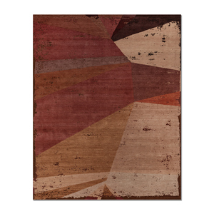Kavi Hand Knotted Wool & <b>Silk</b> Rug Unfold Ebsk-375(3D) <b>Red</b> & Orange Abstract Pattern for Home Living Room Use - Product Image 1
