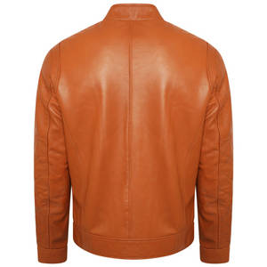 Chaqueta de Cuero Estilo Urbano para Hombre, Chaqueta de Motociclista con Cuello Alto para Motocicleta - Product Image 2