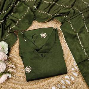 À la mode traditionnel Pishwas Anarkali Salwar Kameez robe costume pour femmes-Bollywood ethnique robe de soirée porter japon Satin soie tissu - Product Image 5