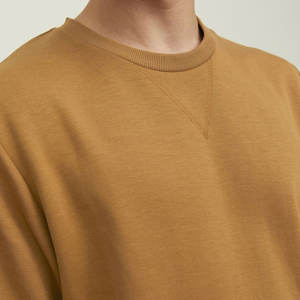 Pull à col rond pour homme en polyester/coton mélangé, écologique, teinture unie, haute qualité, faible MOQ, manches longues, épaules tombantes, pour l'hiver - Product Image 2