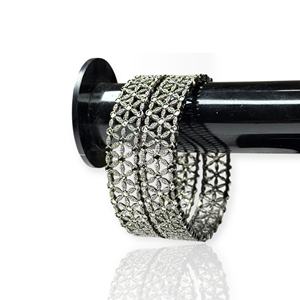 <b>Silver</b> <b>Plated</b> Net Pattern Trendy Bangles Elegant Bridal Wedding & Festive Wear Premium Imitation <b>Jewellery</b> at Wholesale Price - Product Image 2