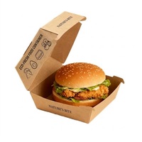 Boîte à hamburger en carton ondulé biodégradable et recyclable, avec impression personnalisée du logo, écologique, avec paillettes, pour frites et hamburgers, vente en gros