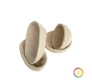 Cesta de ratán de pan natural Cesta de ratán hecha a mano redonda ovalada Perfecta para la prueba de masa de pan - Product Image 2