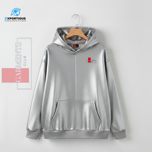 Sudadera con Capucha Casual de Invierno para Hombre, 100% Algodón, Metálica Brillante, Personalizada |   Fabricante de Ropa Urbana de Moda OEM ODM - Product Image 1