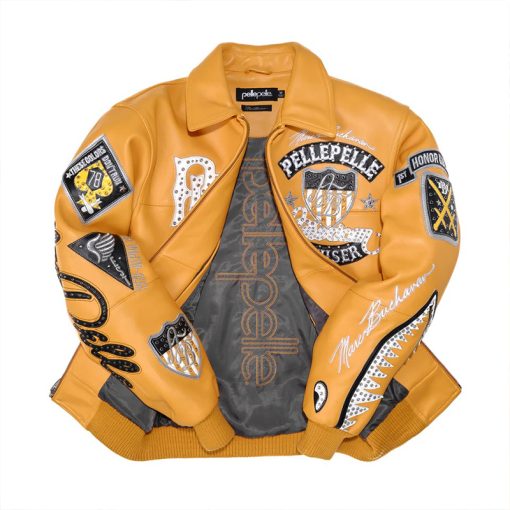 Pelle Pelle American Bruiser Plush Leather Jacket Air forces flying orange jacket for Men all colours available