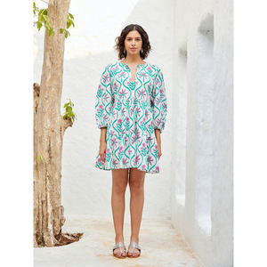 Vestido midi de algodón Twilight con tirantes finos y recortes florales - Product Image 4