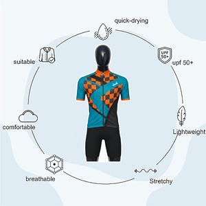 ชุดกีฬาปั่นจักรยานโพลีเอสเตอร์ ชุดยูนิฟอร์มคุณภาพสูง ขายส่ง ผลิตตามสั่ง ชุดปั่นจักรยานผู้ชาย เสื้อปั่นจักรยานผู้ชาย กางเกงปั่นจักรยาน - Product Image 2