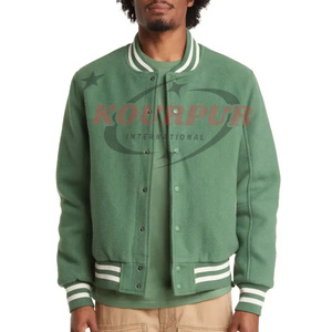 Chaquetas de Hombre al por Mayor, Nueva Llegada, Chaquetas Bomber Letterman para Hombre, Chaqueta Universitaria Verde - Product Image 1