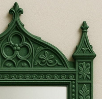 Cadre de miroir en bois massif avec un design 3D sculpté à la main pour les meubles de maison, la chambre à coucher, le salon, l'appartement