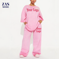 Ensemble décontracté 2 pièces pour femme : Sweat-shirt en coton à col rond style universitaire et short, avec lettres brodées sur le devant