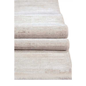 KD001 Alfombra de Terciopelo Crema de Gran Área, Hecho a Máquina, Textura Suave, Patrón Abstracto, Rectángulo, Material de Poliéster - Product Image 4