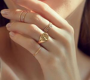 925แข็งเงินสเตอร์ลิงดีไซน์ไม่ซ้ำใครแหวนทองคำเต็มวงเครื่องประดับแฟชั่นดาวของขวัญวันครบรอบวันเกิดของผู้หญิง - Product Image 4