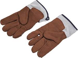 Gants de travail robustes, cuir de vachette à double couche, doublure en coton, paume en cuir, jardinage, gants de jardin, durabilité améliorée. - Product Image 6