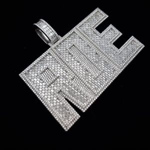 Pendentif en argent 925 de luxe avec logo personnalisé, moissanite, 3 pouces, grande taille, rond, médaille avec sertissage à griffes, clarté VVS, style hip-hop - Product Image 1