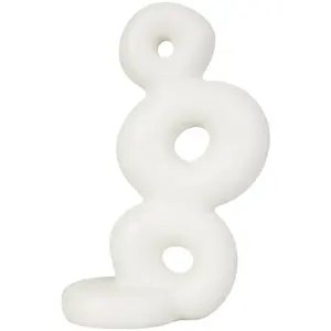 Anillo circular apilado de resina blanca DecMode, escultura abstracta o resina decorativa abstracta, escultura pulida moderna apilada - Product Image 1