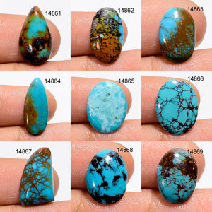 <b>Top</b> Quality Natural Tibetan Turquoise Gemstone Cabochon Designer Tibetan Turquoise Gems Jewelry Making Supply Healing <b>Crystals</b> - Product Image 3