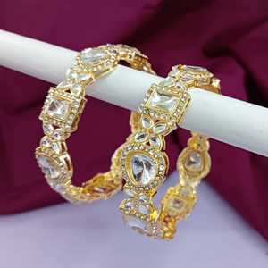 <b>Gold</b> Plated Bangles Indian Wholesaler Jewelry Manufacturer Indian Faux Pearl Kundan <b>Wedding</b> Bracelet Bangles Jewelry <b>for</b> Women - Product Image 3