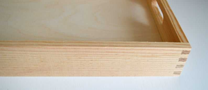 Plateau de service carré en bois personnalisable JUNJI, plateaux de service rectangulaires en bois pour l'artisanat avec poignées découpées - Product Image 4